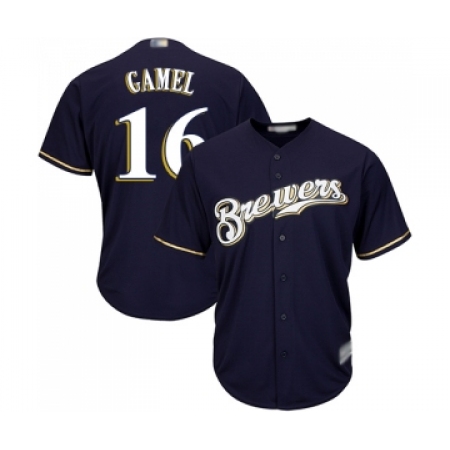 Youth Milwaukee Brewers #16 Ben Gamel Replica White Home Cool Base Baseball Jersey