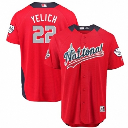Men's Majestic Milwaukee Brewers #22 Christian Yelich Game Red National League 2018 MLB All-Star MLB Jersey