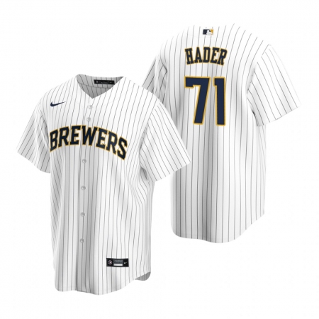 Men's Nike Milwaukee Brewers #71 Josh Hader White Alternate Stitched Baseball Jersey